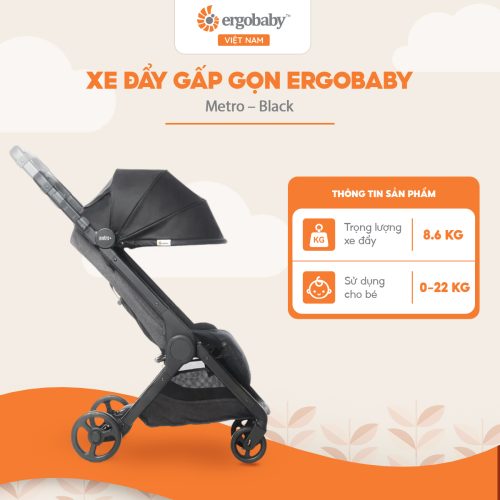 Xe Đẩy gấp gọn cho bé Ergobaby Metro, Black