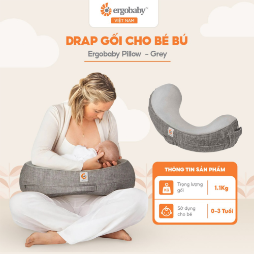 Drap gối cho bé bú Ergobaby Pillow, Grey