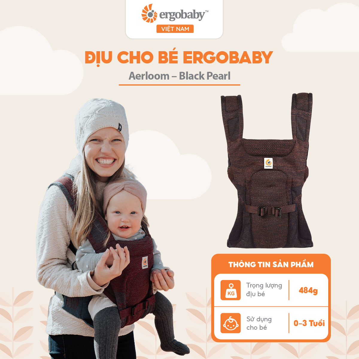Ergobaby Aerloom Carrier - Black Pearl