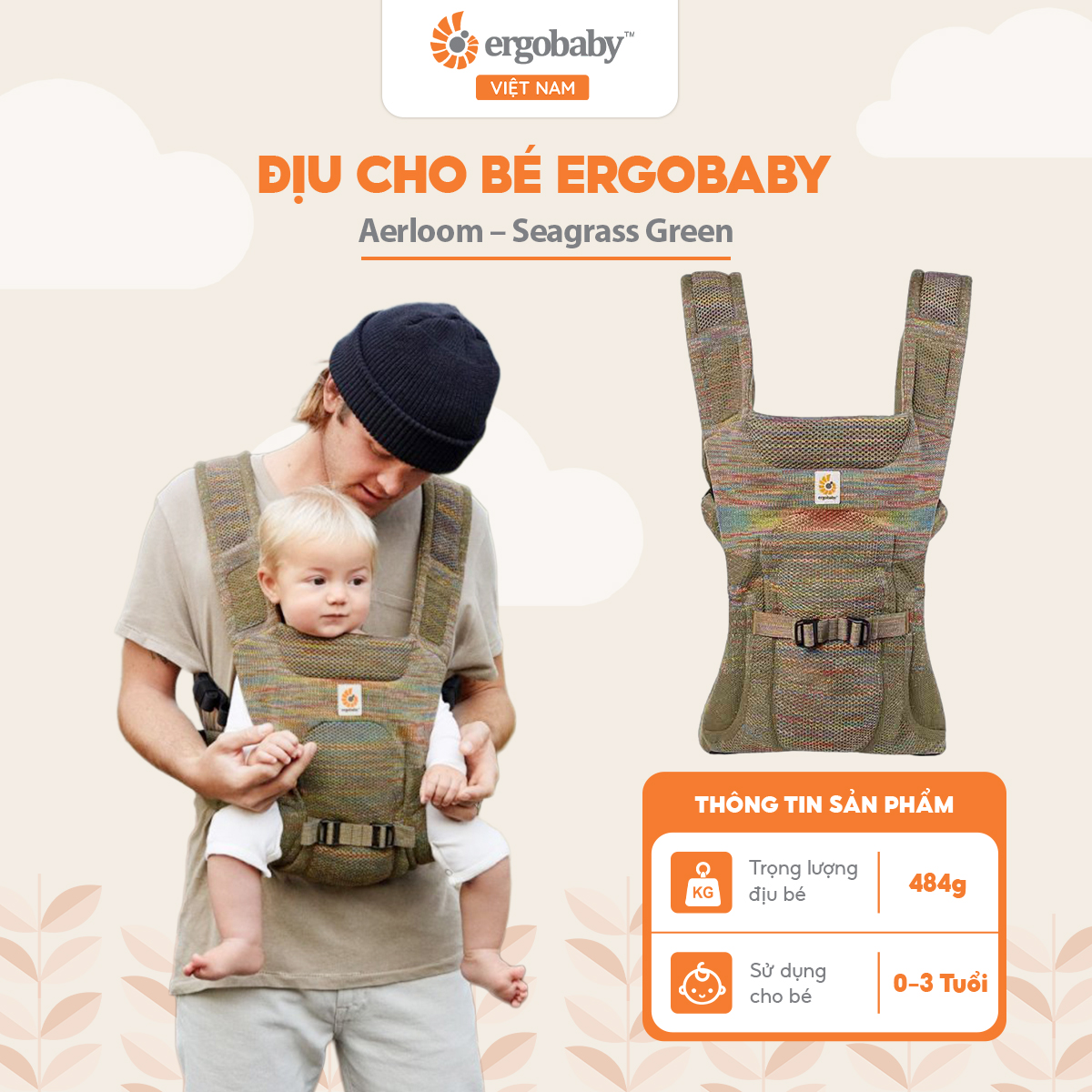 Ergobaby Aerloom Carrier - Seagrass Green