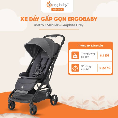Xe đẩy gấp gọn Metro 3 Stroller, Graphite Grey