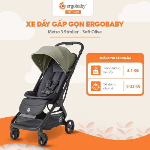 Xe đẩy gấp gọn Metro 3 Stroller, Soft Olive