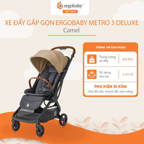 Xe đẩy gấp gọn Metro 3 Deluxe Stroller, Camel